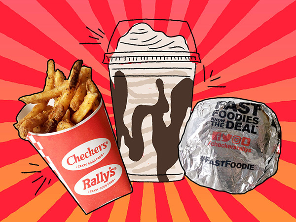 Illustration of Fries, Stacker, and Cheese Champ